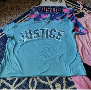 4piece Girls Justice Bundle Shirts Tee  Size 18/20